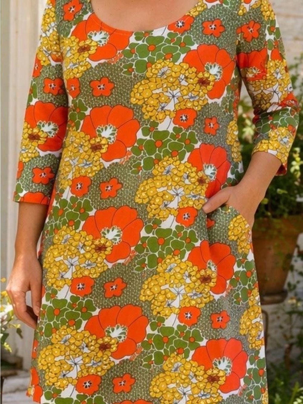 Mod Floral 70s Blue Platypus Dress